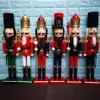 60CM Nutcracker King Soldier Wooden Figurine Christmas Decoration Handcraft Walnut Puppet Toy Gift New 201127233w