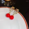 Boucles d'oreilles pendantes en strass Dragon, Imitation perle, tempérament élevé, mode 2024, argent S925, aiguille rouge