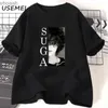 T-shirts pour hommes Kpop Suga T-shirt pour femmes T-shirts surdimensionnés Coton à manches courtes Casual Vêtements pour femmes O Cou Streetwear Vêtements de mode coréenne 240130