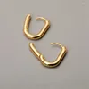 Hoop Earrings Fashion Gold Plated Oval Shape For Women Girls Punk Ear Party Jewelry Gift Eh407