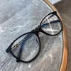Designer solglasögon för kvinnor kvinnors svarta inramade glasögon fårskinn metall kedja myopia ram anti blå ljusstrålning med originalbox