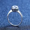 Collana aeteey 0.53ct d colore color moissanite anello rotondo tondo 925 in argento sterling per donna matrimonio gioielleria fine ri020