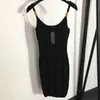 Summer Gold Portrait Shoulder Button Decoration Jacquard Slim Knit Halter Dress