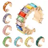 Backs Earrings 1Pc CZ Cuff Women Colorful Rhinestone C-shaped Ear Clip Cubic Zirconia No Piercing Jewelry