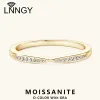 Ringar lnngy en rad moissanite diamantring med certifikat sterling silver 925 ringar för kvinnor evighet bröllop smycken gåva