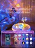 Nocne światła Water Farples Galaxy Light Projector Starry Sky Wbudowany Bluetooth-mówca Lampa LED Dekoracja Domowa sypialnia Prezent