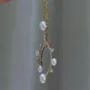 22091903 Kadınlar İnci Takı Kolye Akoya 3-5mm Rhinestone Zirkonia Hook Peence Chocker 40 45cm 18K Sarı Altın Kaplama235x