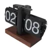 Bordklockor Flip Desk Clock Vintage 24 Hours Anti Slip Base Rotary Knob Justerbar batteri Digital ner för vardagsrum