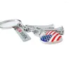 Keychains Keychain American Independence Day Key Chain Statue Of Ring USA Patriotic Keyring Metal Holder For July 4th