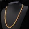 Hela guldkedjan halsband män 18k stämpel 18k real guld pläterad 6mm 55 cm 22 halsband klassisk trottoarkant kubansk kedja hiphop män 321x