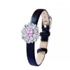 Bangle Wristband Bracelet Trendy Custom Lucky Pink Flower Wide Fashion Brand Women Luxury Party Jewelry Watch On Belt