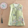 Ethnic Clothing Style Short Vest 2024 Summer Flower And Bird Embroidery Sleeveless Vintage Elegant Top