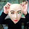New Funny Realistic Female Mask For Halloween Human Female Masquerade Latex Party Mask Sexy Girl Crossdress Costume Cosplay Mask Y217b