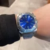 Squar Octo Roma Collection Automatic Blue Dial Watches 41 5mm Mechanical Gack Back Men Watch rostfritt stål Strap Mens Wristwatc235q