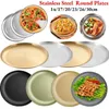 Plates Stainless Steel Camping Plate Lightweight Dinner Dish Large Capacity Round Hiking Backpacking Picnic Outdoor Tableware