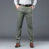 KUBRO Winter Heren Warme Broek Grote Maat Klassieke Stijl Zakelijke Mode Normale Dikke Casual Broek Mannelijke Merk Kaki Marine Zwart 240122