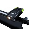 USB do ładowania lampy rowerowej z klaksonem 2 LED Bikefront Light 6 Tryby oświetlenia Rowerowe reflektor Wodoodporny latarka 288g