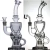 水ギセルウォーターボングマトリックスPERC透明Feb Egg Recycler Glasses Oil Dab Rigsガラス水道