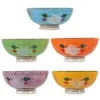 Bols 5 pièces bol en porcelaine ensemble de riz plateau de collation en céramique céramique utilitaire salade costume pour tout-petits