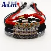 Pulseiras Ailatu Novo Design Jóias Atacado Micro Pave Cz Oil Eye Tube Macrame Pulseira Melhor Presente para Homens e Mulheres