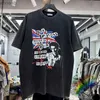 メンズTシャツ洗浄されたハイストリートパンクロックバンドストリートTシャツ男性女性ティートップ特大のビンテージTシャツ240130