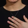 Vvs Moissanite diamant avec argent Sterling 925 plaqué or collier croix pour hommes femmes Hip Hop bijoux pendentif