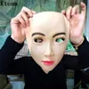 New Funny Realistic Female Mask For Halloween Human Female Masquerade Latex Party Mask Sexy Girl Crossdress Costume Cosplay Mask Y217b