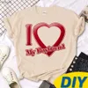 Mannen T-shirts i Love My Boyfriend Custom Gepersonaliseerde t-shirt vrouwen grappige harajuku t-shirt meisje y2k kleding 240130