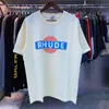 24ss Мужская футболка Tess Designer Rhude Высокое качество Повседневная мода с коротким рукавом Мужчины Женщины Футболки с круглым вырезом Размер США