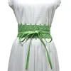 Belts Lady Dress Belt Retro Lace-Up Faux Leather Midj för kvinnor bred justerbar bälte med slitstygn Slim