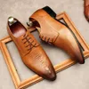 Fashion Dress Leather Snake Skin Prints Classic Style Bury Coffee Black Lace Up Pointed Men Oxford Formal Shoes