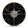 Mariner's Compass Wall Clock Compass Rose Nautical Home Decor Windrose Navigation Round Silent Swept Wall Clock Sailor's3035