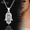 Sinleery clássico mão de fatima hamsa colar pingentes cor prata corrente gargantilha palma declaração jóias para mulher xl681 ssf1249i