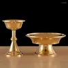 Dekorativa figurer Gold Guardian Cup Buddhist Copper Hantverk Polering Tibetansk möblering Tribute Buddhism Holy Water Plate Home Gift