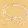 Paski perły biżuterii biżuterii łańcuch klatki piersiowej stanik i dolna perła kropla