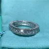 الوعد المصنوع يدويًا خاتم الماس 100 ٪ S925 Sterling Silver Engagement Band Band Rings for Women Bridal Finger Jewelry LJ20083330E