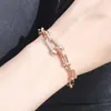Tiff-Designer-Armband, U-förmiges Gelenk, umgebende Armbandkette mit eingelegter Diamant-Vintage-Metallstruktur in Hufeisenform, girlfrien2908