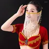 Vêtements de scène Voile de visage de danse du ventre pour femmes Voiles de danse tribale avec glands Accessoires de performance