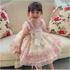 Girl Dresses Baby Girls Spring Autumn Dress Kids Skirt Korean Style Casual Princess Pink Clothes 2-8 Years Old