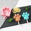 Utensili per gelato Cartone animato di alta qualità Artiglio di orso a forma di cuore Gelato Stampo in silicone Ghiacciolo Creazione di utensili da cucina fai da te Accessori Bastoni 20 Pezzi YQ240130