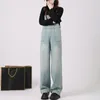 Jean femme bleu clair Y2k salopette Baggy mode salopette Denim barboteuse combinaison pantalon ample femme bas Streetwear