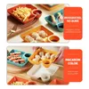 Serviessets 3-delige frietbak Plastic plaat Dinerborden Papiergestookte Pp Dumpling-portie