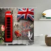 Dafield Londra Duş Perdesi İngiliz Big Ben UK Jack Flag Telefon Önyükleme Kulesi Köprüsü Londra Şehir Sokak Duş Perde310z