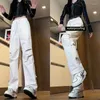 Calças femininas y2k sweatpants mulheres streetwear impermeabilização hip hop harajuku carga pára-quedas faixa senhora larga perna corredores calças