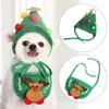 Köpek Giyim Ayarlanabilir Santa Hats Pet Noel Dressup FiveColored Balls Dekor Sevimli Kedi ve Tükürük Havlu Bib Giydirme Malzemeleri Menziller
