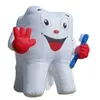 Dent gonflable géante artificielle personnalisée avec brosse à dents mené un homme dentaire blanc ballon pour la promotion publicitaire du dentiste 4mtshigh