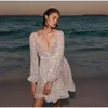 Vestidos casuales básicos DAENERYS RES Primavera / Verano Ropa de mujer de moda Ropa sexy y única Elegante Manga larga Mini Vacaciones en la playa Versidos 2024 J240130