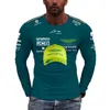 Nieuw seizoen Aston Martin F1 T-shirtcollectie Alonso 14 T-shirt met lange mouwen Heren shirts T-shirts voor heren Mode Tee Top Lente Oversized kinderkleding T-shirts