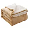 Blankets Double-layer Thick Quilt Winter Warm Sofa Blanket Soft Flannel Easy-care