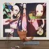 Tapisseries murales suspendues Anime Demon Slayer, décor de chambre Kawaii, tissu de fond japonais, décoration de chambre à coucher, de dortoir, de maison